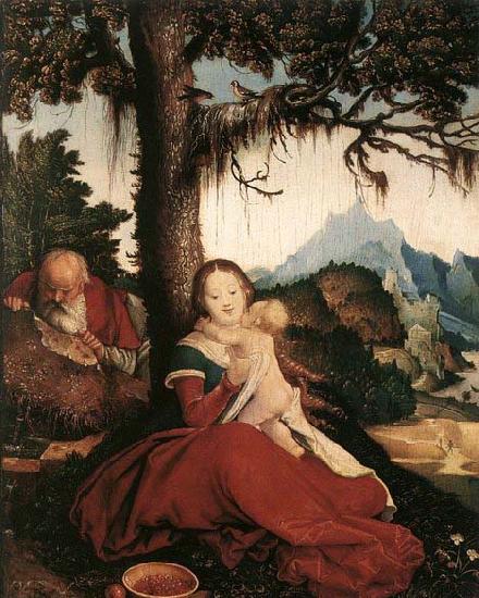 BALDUNG GRIEN, Hans Rest on the Flight to Egypt oil painting picture